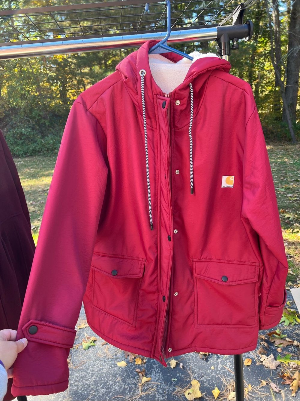 Carhartt Women's Red Hooded Lined Jacket